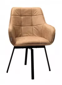 Стул Maverick HK007-05 светло-коричневый, искусственная замша / чёрный каркас, поворот на 360 градусов — фото № 6