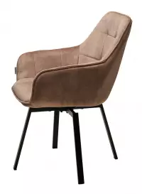 Стул Maverick VT5001-2 античный бежевый, велюр без пальчикового эффекта / чёрный, поворот на 360 градусов — фото № 4