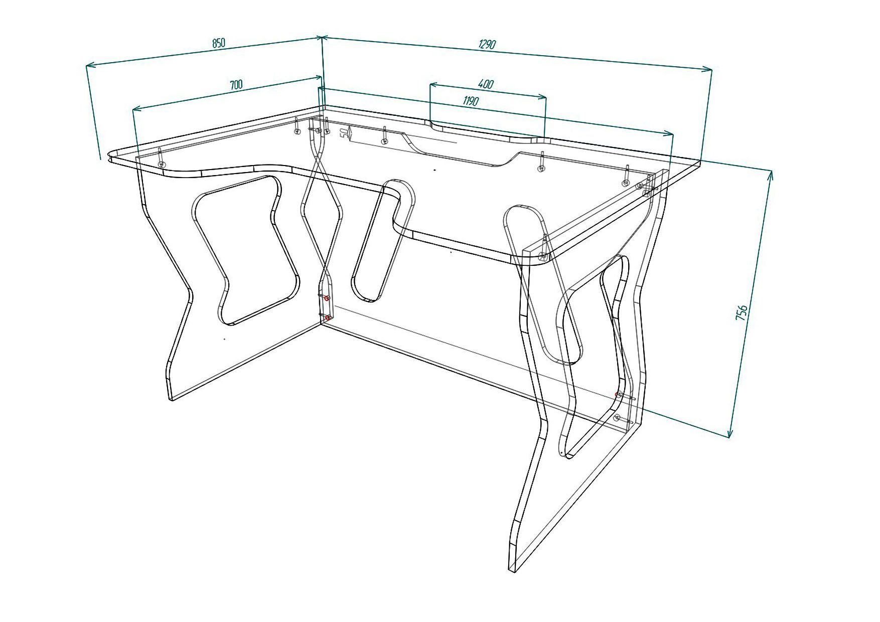 схема стола для компьютера