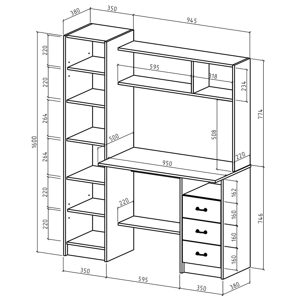 Компьютерный стол Эдель-3