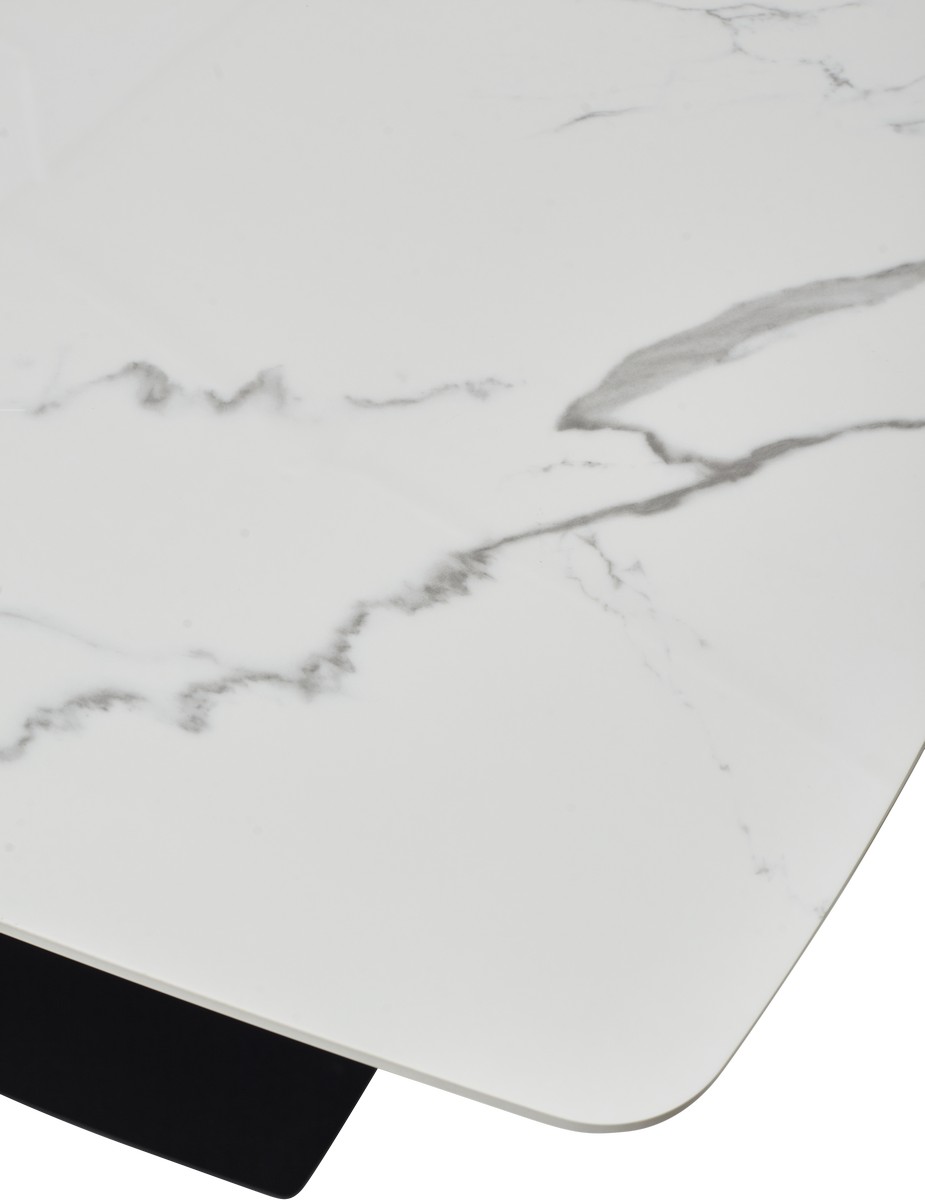 Стол Alatri 120x80 см, Gloss Statuario White Sintered Stone/Black