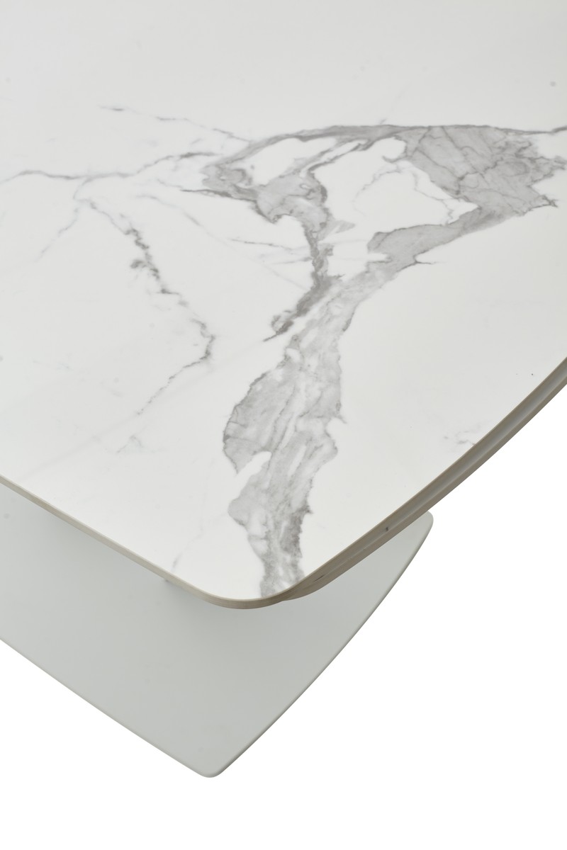 Стол corner 120 sintered stone matt white marble black м city