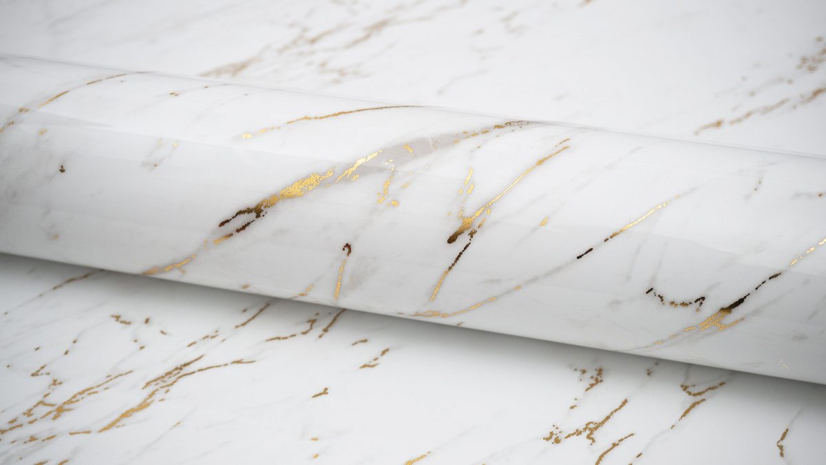 ПВХ-плёнка АДИЛЕТ Marble MA-21 Этна на изгибе - фото декора