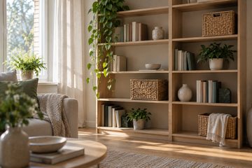 Стеллаж для комнаты: как вписать его в интерьер